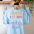 Capital Letters And Periods Bruh Bruh Teacher Women Women's Sweatshirt Back Print Light Blue