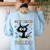 Cat Kitty I'm A Math Teacher Of Course I Have Problems Women's Sweatshirt Back Print Light Blue