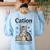 Cation Shirt Cat Science Chemistry Teacher Chemist Pun Women's Sweatshirt Back Print Light Blue