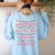 Christmas Alphabet Candy Cane Teachers Students Candy Cane For Men Women Kids Women's Sweatshirt Back Print Light Blue