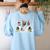 Christmas Boston Terrier Santa Dog Lover Women's Sweatshirt Back Print Light Blue