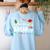 Is It Christmas Break Yet Teacher Xmas Light Santa Hat Women's Sweatshirt Back Print Light Blue Is It Christmas Break Yet Teacher Xmas Light Santa Hat Women's Sweatshirt Back Print Light Blue