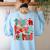 Christmas Coquette Bow Teacher Teach Love Inspire Women's Sweatshirt Back Print Light Blue Christmas Coquette Bow Teacher Teach Love Inspire Women's Sweatshirt Back Print Light Blue