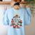 Christmas Library Tree Love Reading Books Nerd Teacher Women's Sweatshirt Back Print Light Blue Christmas Library Tree Love Reading Books Nerd Teacher Women's Sweatshirt Back Print Light Blue