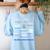 Cloud Watcher Cloud Types Science Student Teacher Cute Faces Women's Sweatshirt Back Print Light Blue