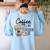 Coffee Gives Me Teacher Power Teacher Elementary Women Women's Sweatshirt Back Print Light Blue Coffee Gives Me Teacher Power Teacher Elementary Women Women's Sweatshirt Back Print Light Blue