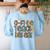 Coffee Teach Repeat Leopard Print Back To School Teachers Women's Sweatshirt Back Print Light Blue