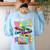Color The World With Kindness Teacher Back To School Women's Sweatshirt Back Print Light Blue Color The World With Kindness Teacher Back To School Women's Sweatshirt Back Print Light Blue