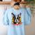 Colorful Boston Terrier Dog For Men Women Kids Women's Sweatshirt Back Print Light Blue