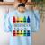 Colorful Crayon Kindergarten Team Tee For Teachers Students Men Women Kids Women's Sweatshirt Back Print Light Blue
