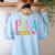 Colorful PARA Teacher Paraprofessional Cute Pencil Women's Sweatshirt Back Print Light Blue Colorful PARA Teacher Paraprofessional Cute Pencil Women's Sweatshirt Back Print Light Blue