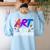 Cool Art For Men Women Art Teacher Artist Painter Superpower Women's Sweatshirt Back Print Light Blue Cool Art For Men Women Art Teacher Artist Painter Superpower Women's Sweatshirt Back Print Light Blue