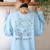 Cool Vintage Cactus Sedona Arizona Camping Souvenir Women's Sweatshirt Back Print Light Blue