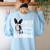 Coolest Boston Terrier Grandma Dog Women's Sweatshirt Back Print Light Blue