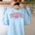 Coquette Bow Back To School First Day Teacher Women's Sweatshirt Back Print Light Blue Coquette Bow Back To School First Day Teacher Women's Sweatshirt Back Print Light Blue