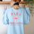 Coquette Bow Paraprofessional School Para Squad Teacher Aide Women's Sweatshirt Back Print Light Blue