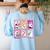 Coquette Bow Spooky Teacher Ghost Halloween Trick Or Teach Women's Sweatshirt Back Print Light Blue Coquette Bow Spooky Teacher Ghost Halloween Trick Or Teach Women's Sweatshirt Back Print Light Blue