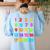 Counting 1-10 Learn To Count Number School Kids Teacher Women's Sweatshirt Back Print Light Blue