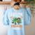 Creepin It Real Monster School 3rd Grade Teacher Halloween Women's Sweatshirt Back Print Light Blue