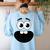 Creepy Carrots Face Teacher Halloween Costume Matching Women's Sweatshirt Back Print Light Blue Creepy Carrots Face Teacher Halloween Costume Matching Women's Sweatshirt Back Print Light Blue