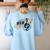 Cut Music Teacher Shirt With a Piano Keys Notes And Flowers Women's Sweatshirt Back Print Light Blue Cut Music Teacher Shirt With a Piano Keys Notes And Flowers Women's Sweatshirt Back Print Light Blue