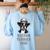 Cute Boston Terrier Dad Dog Lovers Puppy Bostie Owner Women's Sweatshirt Back Print Light Blue