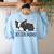 Cute Boston Terrier Boston Mama Women's Sweatshirt Back Print Light Blue