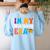 Cute Coffee Glass Face Happy Day In My Tired Teacher ERA For Men Women Women's Sweatshirt Back Print Light Blue