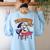 Cute Elementary School Student Dog Teacher's Pet Women's Sweatshirt Back Print Light Blue Cute Elementary School Student Dog Teacher's Pet Women's Sweatshirt Back Print Light Blue