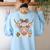 Cute Floral Highland Cow Back To School For Women Teacher Women's Sweatshirt Back Print Light Blue Cute Floral Highland Cow Back To School For Women Teacher Women's Sweatshirt Back Print Light Blue