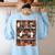 Cute Ghost Book Reading Books Lover Spooky Teacher Halloween Women's Sweatshirt Back Print Light Blue