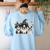 Cute Halloween Boston Terrier Dogs Witch Hat Ghost Dog For Men Women Kids Women's Sweatshirt Back Print Light Blue