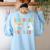 Cute Inclusion Isn't Scary Teacher Skeleton Ghost Halloween Women's Sweatshirt Back Print Light Blue Cute Inclusion Isn't Scary Teacher Skeleton Ghost Halloween Women's Sweatshirt Back Print Light Blue