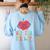 Cute Maestra Teacher Women's Sweatshirt Back Print Light Blue