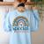 Cute Special Education Leopard Print SPED Teacher Idea Women's Sweatshirt Back Print Light Blue Cute Special Education Leopard Print SPED Teacher Idea Women's Sweatshirt Back Print Light Blue