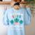 Cute SPED Teacher Special Education Cactus SPED Teacher Women's Sweatshirt Back Print Light Blue