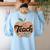 Cute Teacher With Apple Retro Teacher Kids Back To School Women's Sweatshirt Back Print Light Blue Cute Teacher With Apple Retro Teacher Kids Back To School Women's Sweatshirt Back Print Light Blue