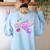Cute Teacher Shirt 80's 90's Style Retro Old School Teacher For Men Women Women's Sweatshirt Back Print Light Blue