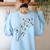 Dandelion Boston Terrier Flower Floral Bostie Tree Women's Sweatshirt Back Print Light Blue
