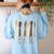 Deaf Be Kind Sign Language Hand Talking Teachers Interpreter Women's Sweatshirt Back Print Light Blue Deaf Be Kind Sign Language Hand Talking Teachers Interpreter Women's Sweatshirt Back Print Light Blue