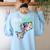 Dino Para Professional Teacher Collection T-Rex Dinosaur Paraeducator Assistant Teacher Women's Sweatshirt Back Print Light Blue