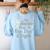 Disney Peter Pan Tinkerbell Teacher Pixie Dust And Coffee Women's Sweatshirt Back Print Light Blue Disney Peter Pan Tinkerbell Teacher Pixie Dust And Coffee Women's Sweatshirt Back Print Light Blue
