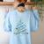 DNA Helix Christmas Tree Scientist Biology Science Teacher Women's Sweatshirt Back Print Light Blue
