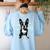Dog Boston Terrier For Men Women Women's Sweatshirt Back Print Light Blue