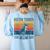 Dog Boston Terrier Mom Vintage Boston Terrier Mom Women's Sweatshirt Back Print Light Blue