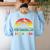 Dolphin Second Grade Back To School Teacher Student Women's Sweatshirt Back Print Light Blue Dolphin Second Grade Back To School Teacher Student Women's Sweatshirt Back Print Light Blue
