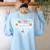 Drama Teacher Heart Pumpkin Ghost Halloween Kids Women's Sweatshirt Back Print Light Blue