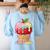 Dripping Apple Ice Cream Cone Cute Teacher Appreciation Women's Sweatshirt Back Print Light Blue Dripping Apple Ice Cream Cone Cute Teacher Appreciation Women's Sweatshirt Back Print Light Blue