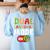 Dual Language Teacher Bilingual Teacher Women's Sweatshirt Back Print Light Blue