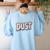 Dust Bunny Halloween Pun Costume Easy Lazy Teacher Women's Sweatshirt Back Print Light Blue